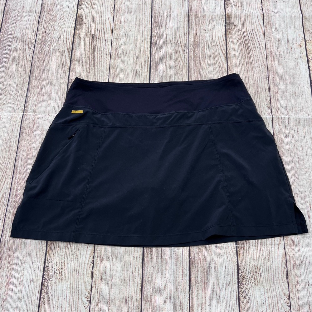 Lole Womens Black Active Skort Size S Wicking Antistatic Zipper Pocket Athletic